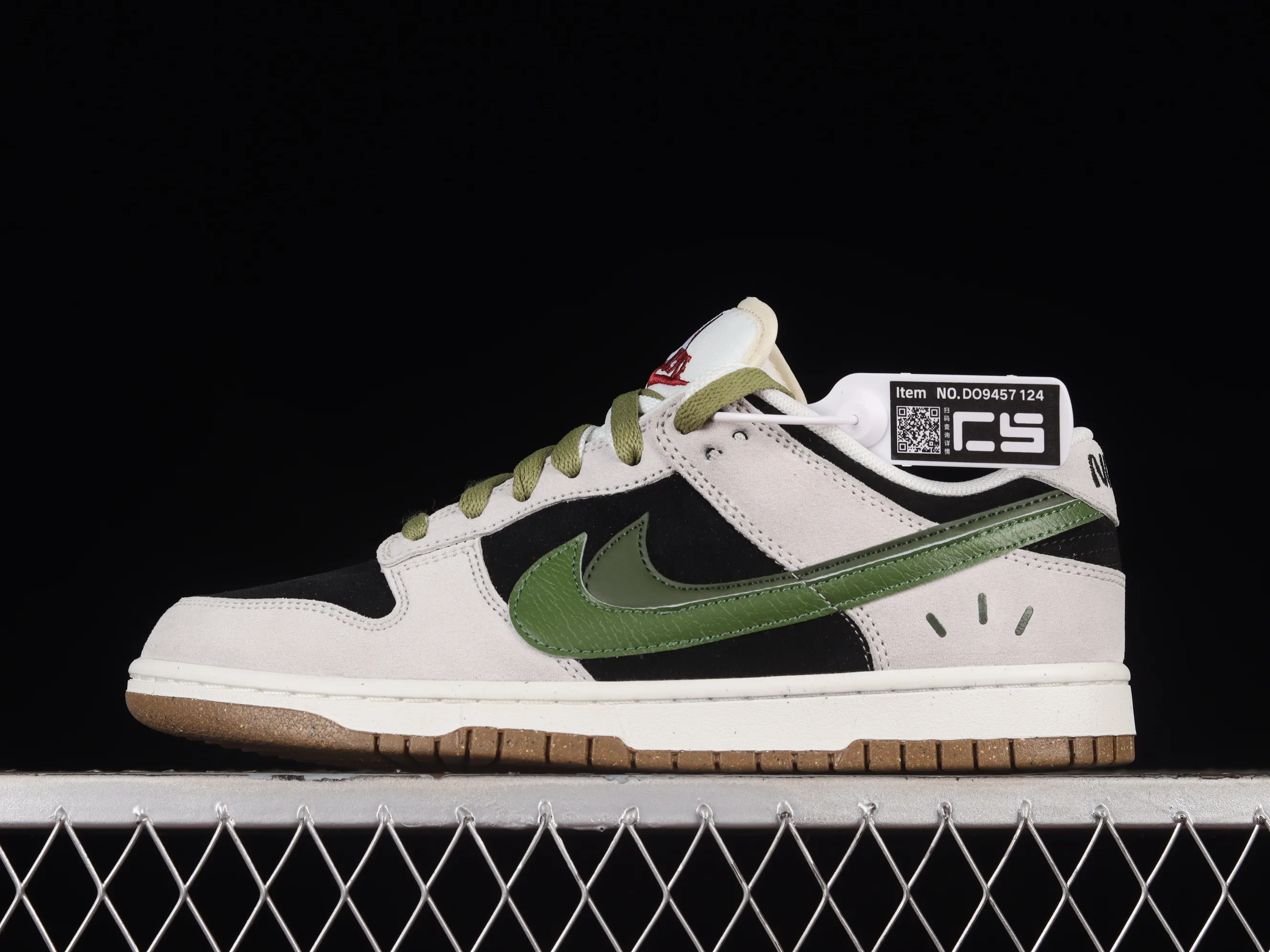 All categories Nk SB Dunk series Nk SB Dunk Low low-top sneakers Nk SB Dunk Low "85" black, gray and green double hook SB low-top sports and leisure sneakers DO9457-124